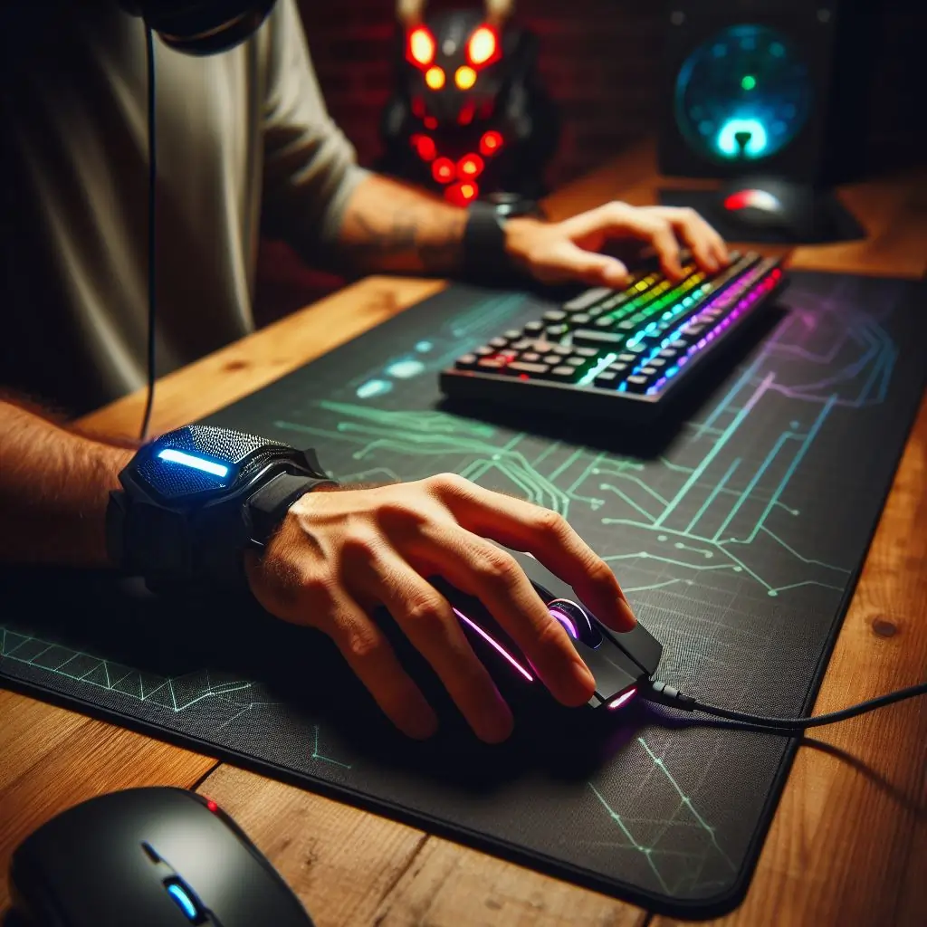 gamer with keyboard and mouse 